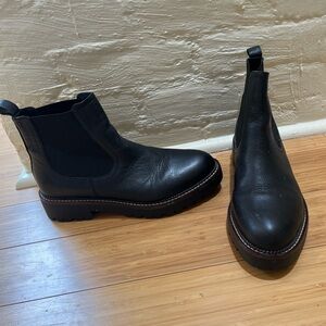 Black Leather Chelsea Boots